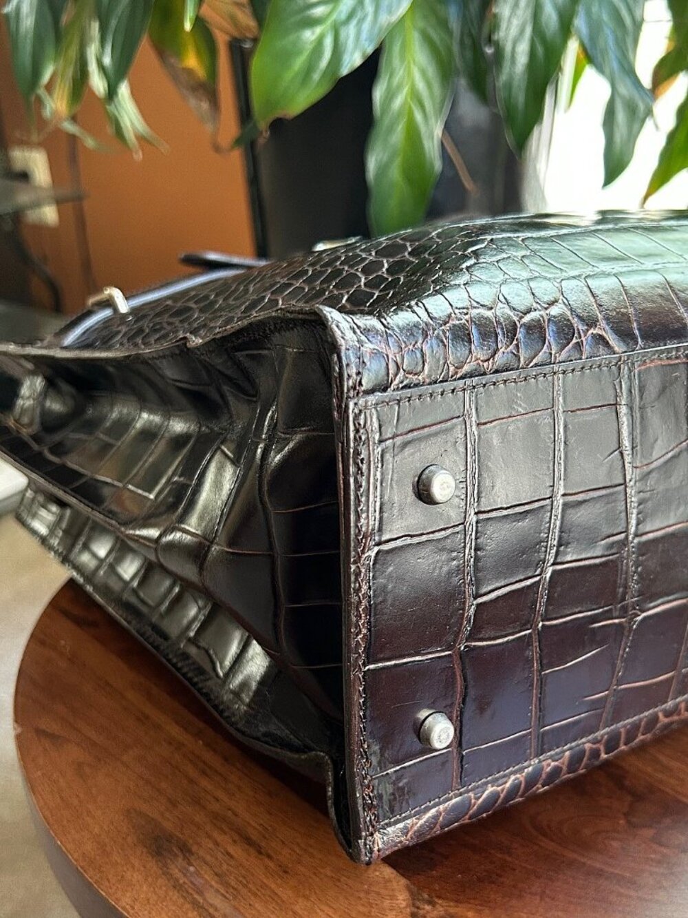 FURLA Leather Tote Bag Chocolate Brown - Picture 12 of 13